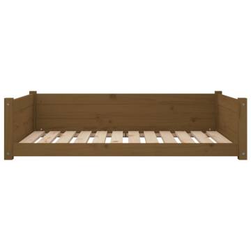 Comfortable Honey Brown Dog Bed - Solid Pine Wood 105.5x75.5 cm