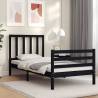 Bed Frame with Headboard Black 100x200 cm Solid Wood Colour black Size 100 x 200 cm 