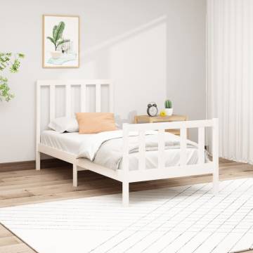 White Solid Wood Pine Bed Frame 90x200 cm | HipoMarket