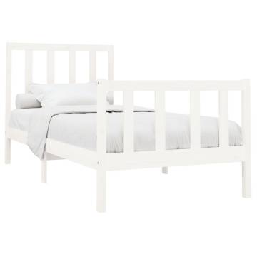 White Solid Wood Pine Bed Frame 90x200 cm | HipoMarket