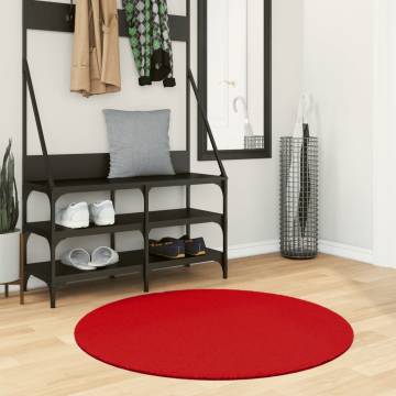 Rug OVIEDO Short Pile Red Ø 100 cm - Cozy & Stylish Decor