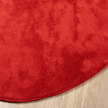 Rug OVIEDO Short Pile Red Ø 100 cm - Cozy & Stylish Decor