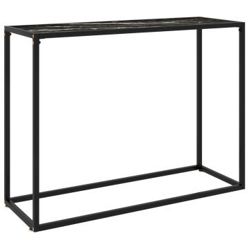 Stylish Black Console Table - 100x35x75 cm Tempered Glass