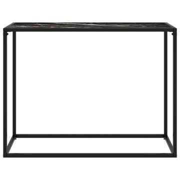 Stylish Black Console Table - 100x35x75 cm Tempered Glass