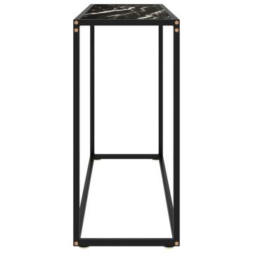 Stylish Black Console Table - 100x35x75 cm Tempered Glass