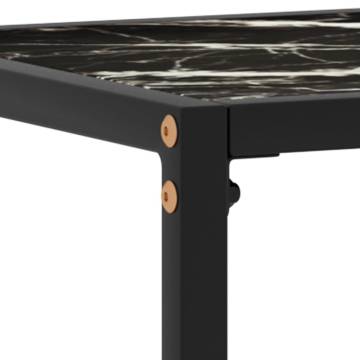 Stylish Black Console Table - 100x35x75 cm Tempered Glass