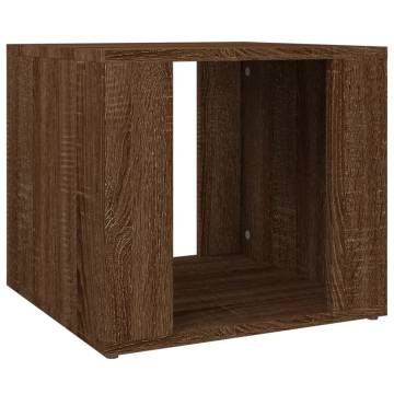 Elegant Brown Oak Bedside Table - 41x40x36 cm | Hipo Market