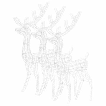 Blue Acrylic Reindeer Christmas Decorations - 3 pcs, 120 cm