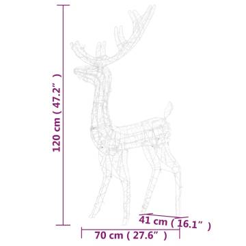 Blue Acrylic Reindeer Christmas Decorations - 3 pcs, 120 cm