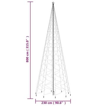 Christmas Tree with Spike - 800cm, 3000 Warm White LEDs