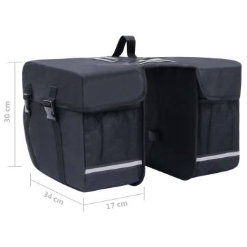 Double Bicycle Bag for Pannier Rack - Waterproof 35L Black