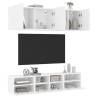 5 Piece TV Wall Units White Engineered Wood Colour white Quantity in Package 1 