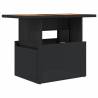 Stylish Black Garden Table - Poly Rattan & Acacia Wood