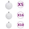 210 cm Pre-lit Artificial Christmas Tree with Ball Set