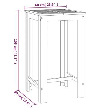 Garden Bar Table - Solid Acacia Wood 60x60x105 cm