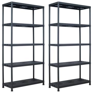 Storage Shelf Racks 2 pcs Black - 260 kg | Hipomarket