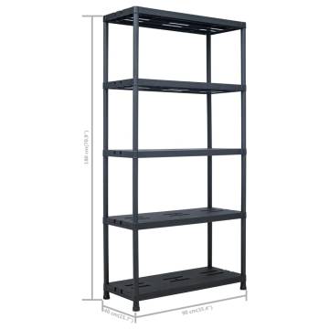 Storage Shelf Racks 2 pcs Black - 260 kg | Hipomarket