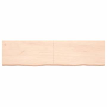 Untreated Solid Wood Bathroom Countertop - 160x40 cm