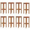 Rustic Bar Stools Set of 8 - Solid Acacia Wood | Hipo Market