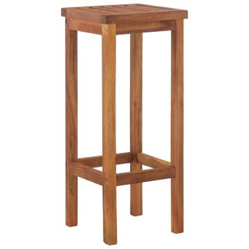 Rustic Bar Stools Set of 8 - Solid Acacia Wood | Hipo Market