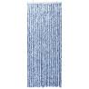 Insect Curtain Blue, White & Silver 90x220 cm - Chenille