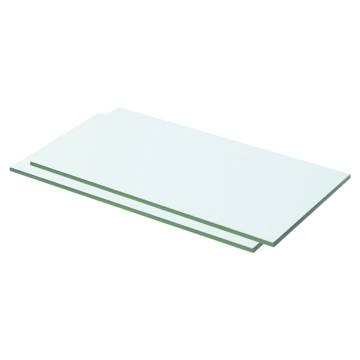 Clear Glass Panel Shelves (2 pcs) – 50x20 cm | HipoMarket