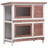 Outdoor Rabbit Hutch 4 Doors Brown Wood Colour brown 