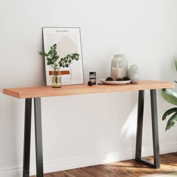 Live Edge Solid Oak Table Top - Light Brown 160x40cm