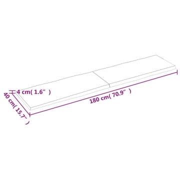 Untreated Solid Wood Table Top 180x40 cm | Hipomarket