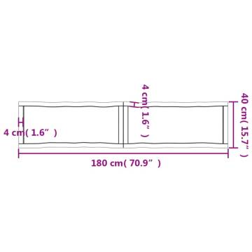 Untreated Solid Wood Table Top 180x40 cm | Hipomarket