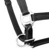 Adjustable Real Leather Headcollar - Black Full | Hipo Market