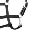 Adjustable Real Leather Headcollar - Black Full | Hipo Market