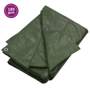 Tarpaulin 180 g/m² 6x12 m Green HDPE - Versatile Protection