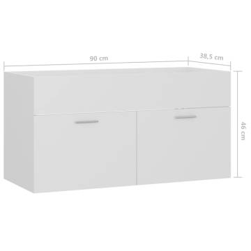 Sink Cabinet White 90x38.5 cm | Stylish Bathroom Storage