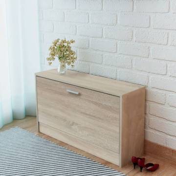 Shoe Storage Bench Oak 80x24x45 cm - Stylish & Practical