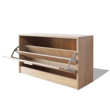 Shoe Storage Bench Oak 80x24x45 cm - Stylish & Practical