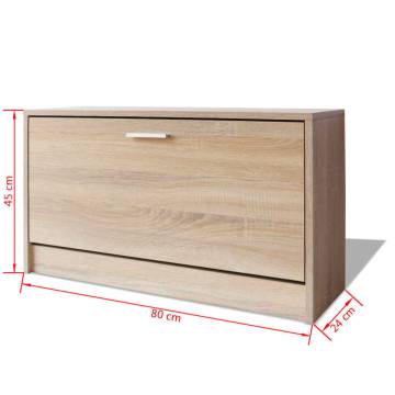 Shoe Storage Bench Oak 80x24x45 cm - Stylish & Practical