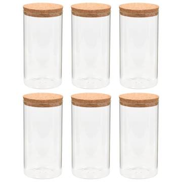 Storage Glass Jars with Cork Lid - 6 pcs 1400 ml