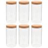 Storage Glass Jars with Cork Lid - 6 pcs 1400 ml