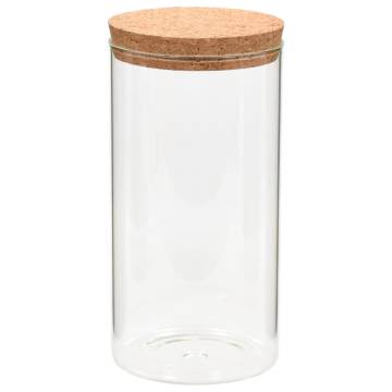 Storage Glass Jars with Cork Lid - 6 pcs 1400 ml