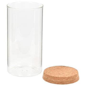 Storage Glass Jars with Cork Lid - 6 pcs 1400 ml