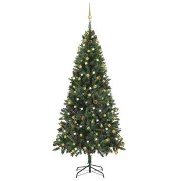 Artificial Pre-lit Christmas Tree with Ball Set - 210 cm Green