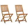 Folding Outdoor Chairs 2 pcs Solid Acacia Wood Colour brown Quantity in Package 2 Model without armrest Number of 1 