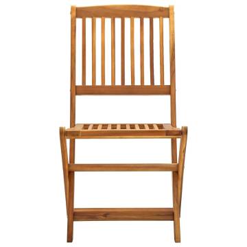 Folding Outdoor Chairs 2 pcs - Solid Acacia Wood | Hipomarket