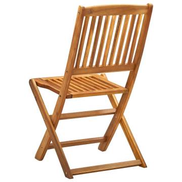 Folding Outdoor Chairs 2 pcs - Solid Acacia Wood | Hipomarket