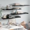 Stylish Floating Wall Shelves - High Gloss Black - 4 pcs