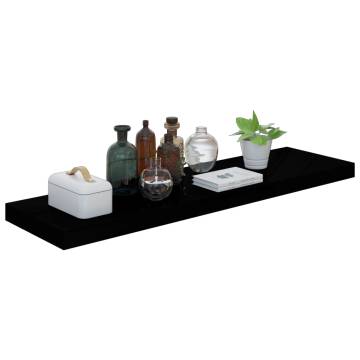 Stylish Floating Wall Shelves - High Gloss Black - 4 pcs