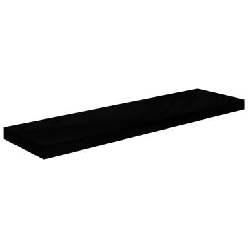 Stylish Floating Wall Shelves - High Gloss Black - 4 pcs