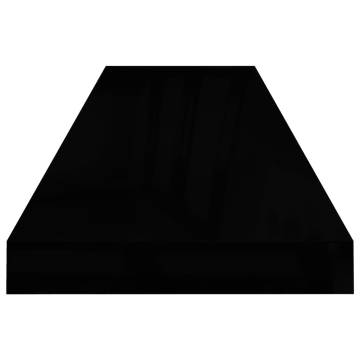 Stylish Floating Wall Shelves - High Gloss Black - 4 pcs