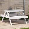 Picnic Table White 105x134 cm | Solid Wood Pine - Hipomarket